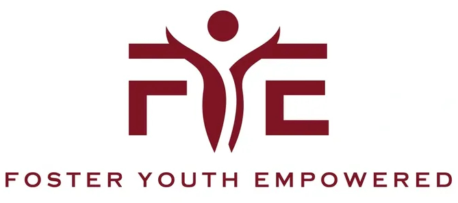 A red and white logo of the youth empowerment organization.